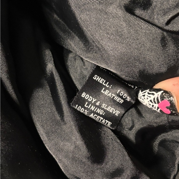 Andrew Marc 100% Leather Moto Jacket Black Zip Up Belted Waist Women’s Medium - Picture 6 of 6